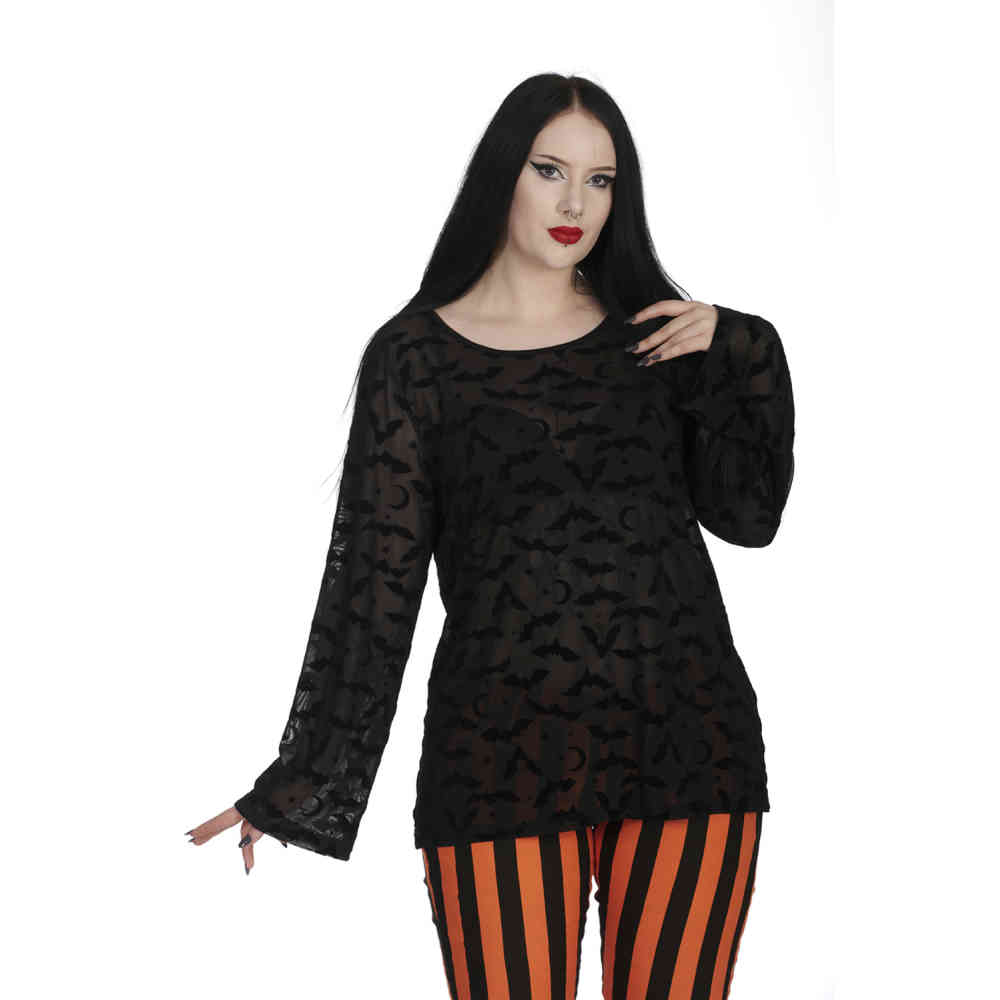 Banned - Temptress Bat Lange ärmel top - Schwarz